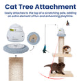 Load image into Gallery viewer, Cat tree attachment with toys, enhancing feline playtime. Features a fluffy base, scratching pole, and an interactive dangling toy.