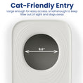 Load image into Gallery viewer, Illustration of a cat-friendly entry measured at 9.6 inches, designed for easy cat access while keeping litter hidden from dogs.