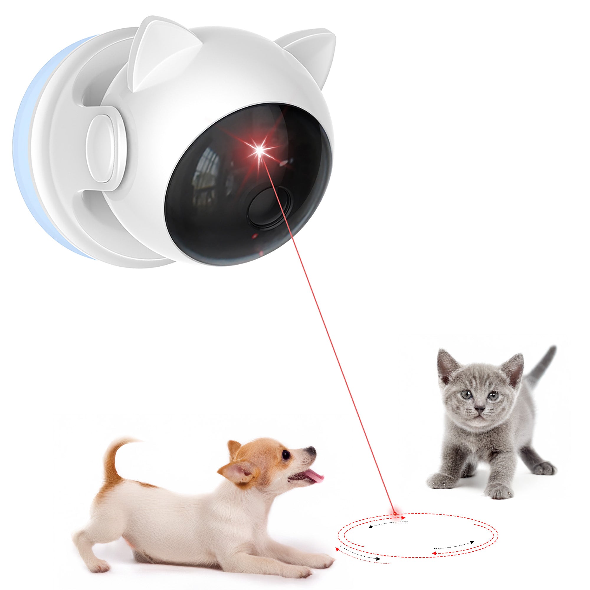 Image representing Cat and Dog playing with PawsPik laser toy.