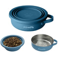 Load image into Gallery viewer, PawsPik® 2-in-1 18/8 Stainless Steel & Silicone Dog & Cat Travel Bowl