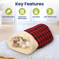Load image into Gallery viewer, PawsPik® Self Warming Covered Dog & Cat Cave Bed, Small