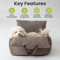 Load image into Gallery viewer, PawsPik® Convertible Plush 3-in-1 Pet Carrier, Travel Bed & Car Seat, Chestnut Brown, Medium