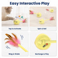 Load image into Gallery viewer, PawsPik® Interactive Spinning Feather Chick Electronic Plush Cat Toy, Yellow