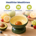 Load image into Gallery viewer, PawsPik® Fresh Picks Holiday Collection Elevated Ceramic Cat Bowl, Avocado, 8-oz