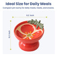 Load image into Gallery viewer, PawsPik® Fresh Picks Holiday Collection Elevated Ceramic Cat Bowl, Tomato, 8-oz