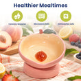 Load image into Gallery viewer, PawsPik® Fresh Picks Holiday Collection Elevated Ceramic Cat Bowl, Peach, 8-oz