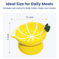 Load image into Gallery viewer, PawsPik® Fresh Picks Holiday Collection Elevated Ceramic Cat Bowl, Lemon, 8-oz