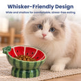 Load image into Gallery viewer, PawsPik® Fresh Picks Holiday Collection Elevated Ceramic Cat Bowl, Watermelon, 8-oz