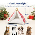 Load image into Gallery viewer, PawsPik® Festive Holiday Tree Plush Novelty Covered Dog & Cat Tent Bed