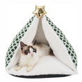 Load image into Gallery viewer, PawsPik® Festive Holiday Tree Plush Novelty Covered Dog & Cat Tent Bed
