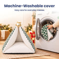 Load image into Gallery viewer, PawsPik® Festive Holiday Tree Plush Novelty Covered Dog & Cat Tent Bed