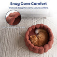 Load image into Gallery viewer, PawsPik® 3-in-1 Convertible Plush Cave & Donut Bolster Dog & Cat Bed, Medium