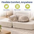 Load image into Gallery viewer, PawsPik® 2-in-1 Foldable Cushion & Dog & Cat Stair, Beige