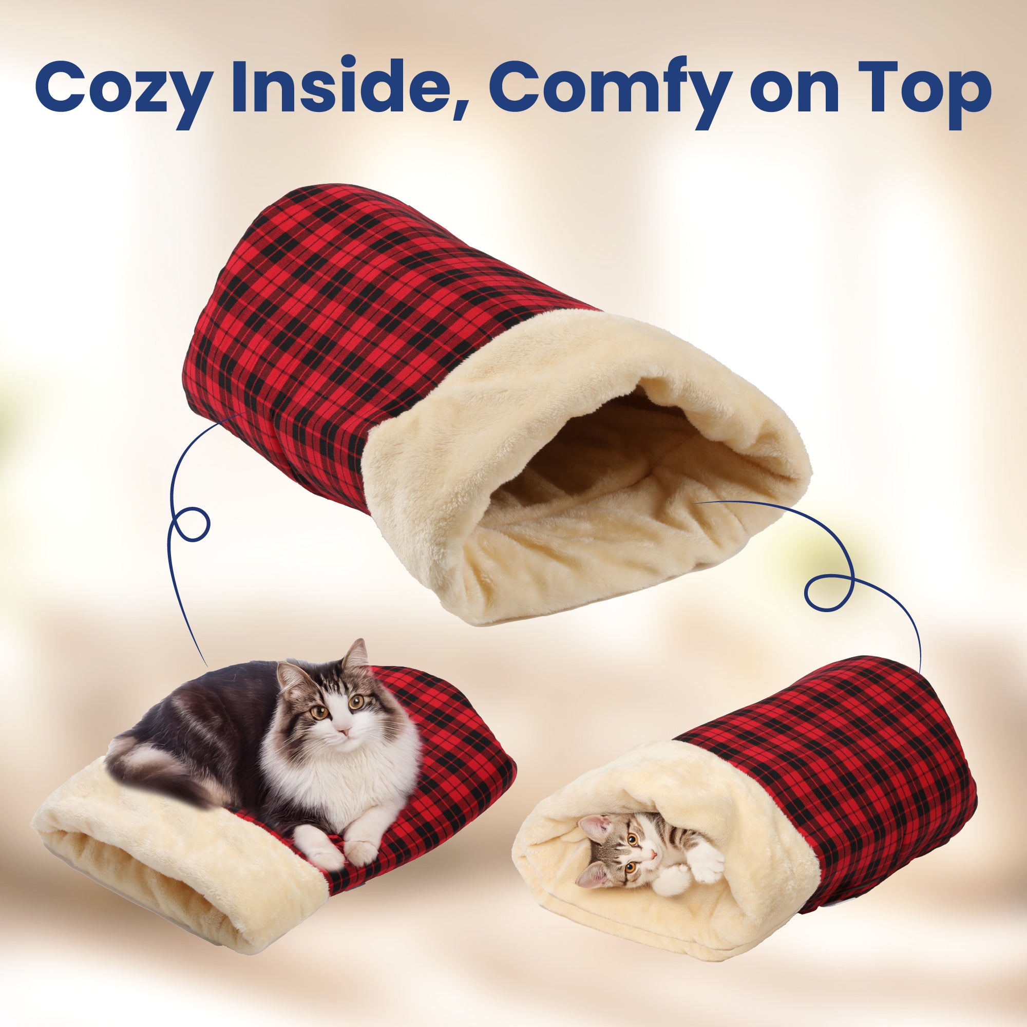 PawsPik® Self Warming Covered Dog & Cat Cave Bed, Small