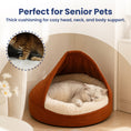 Load image into Gallery viewer, PawsPik® Hooded Bolster Dog Bed with Removable Cover & Plush Cushion