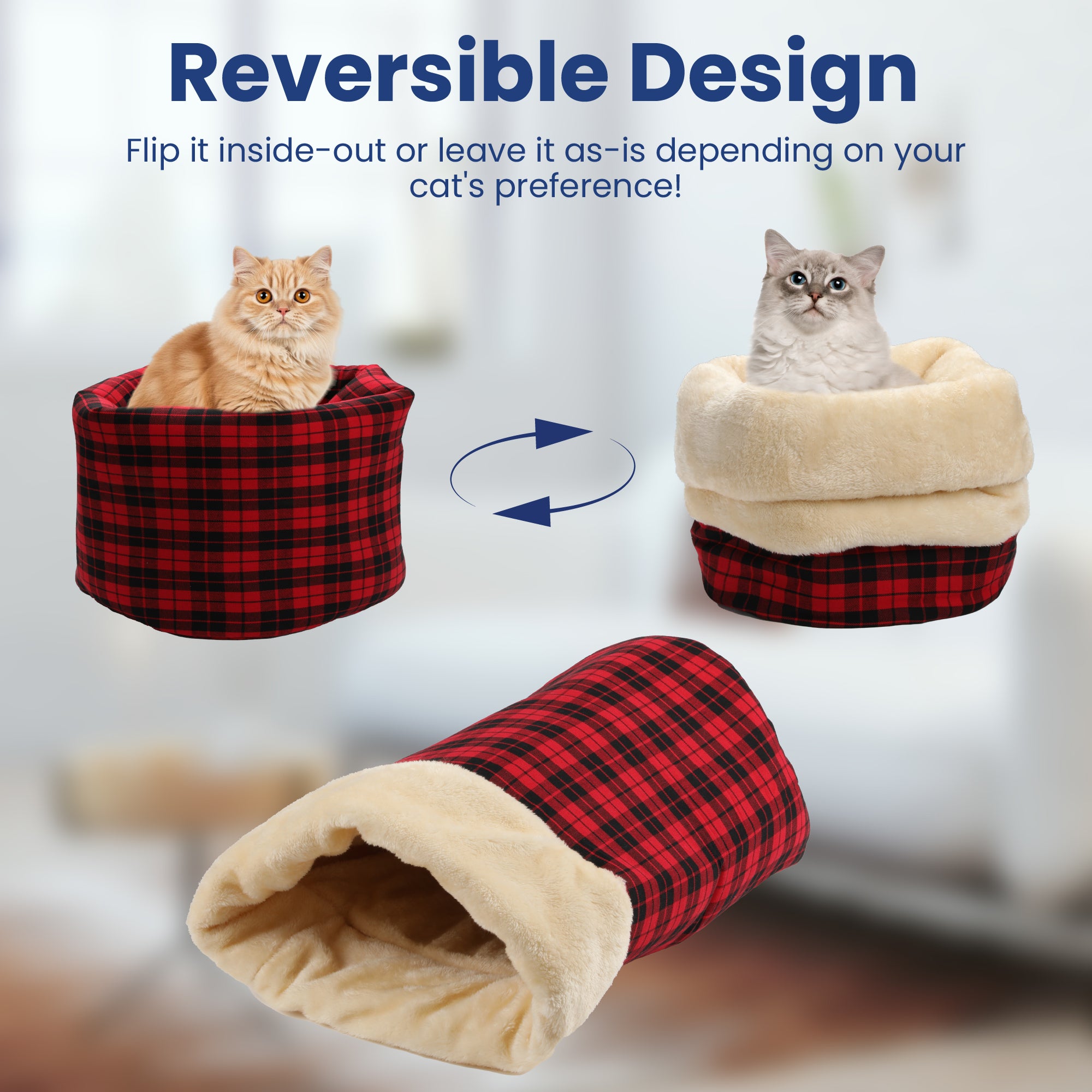 PawsPik® Self Warming Covered Dog & Cat Cave Bed, Small