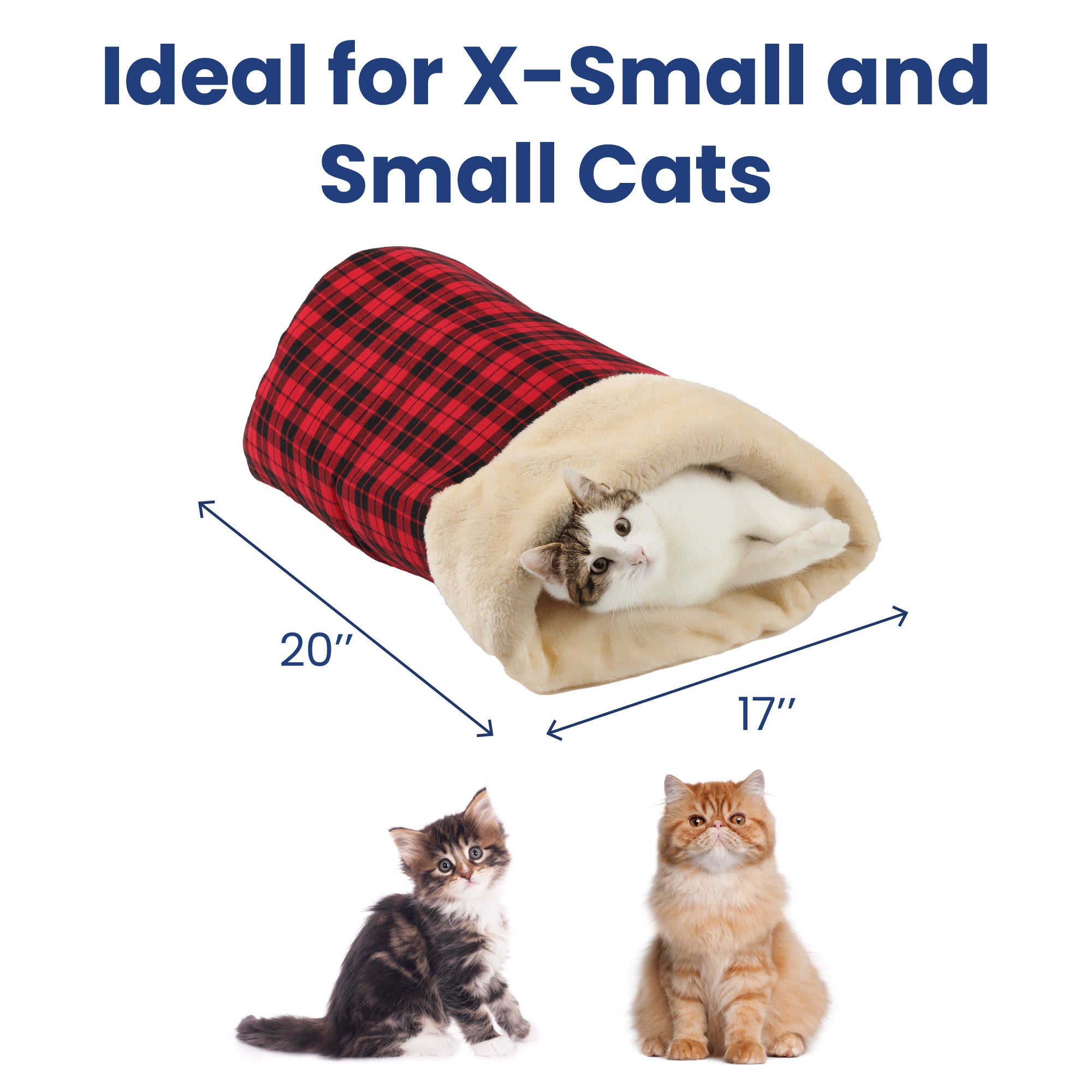 PawsPik® Self Warming Covered Dog & Cat Cave Bed, Small