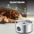 Load image into Gallery viewer, A sleeping dog rests beside a PawsPik 1.8-gallon dog water fountain, shown in Quiet Mode, producing less than 25dB noise.