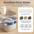 Load image into Gallery viewer, A triple filtration PawsPik Pet Water Fountain with non-woven fabric and activated carbon, ensuring clean and fresh drinking water.