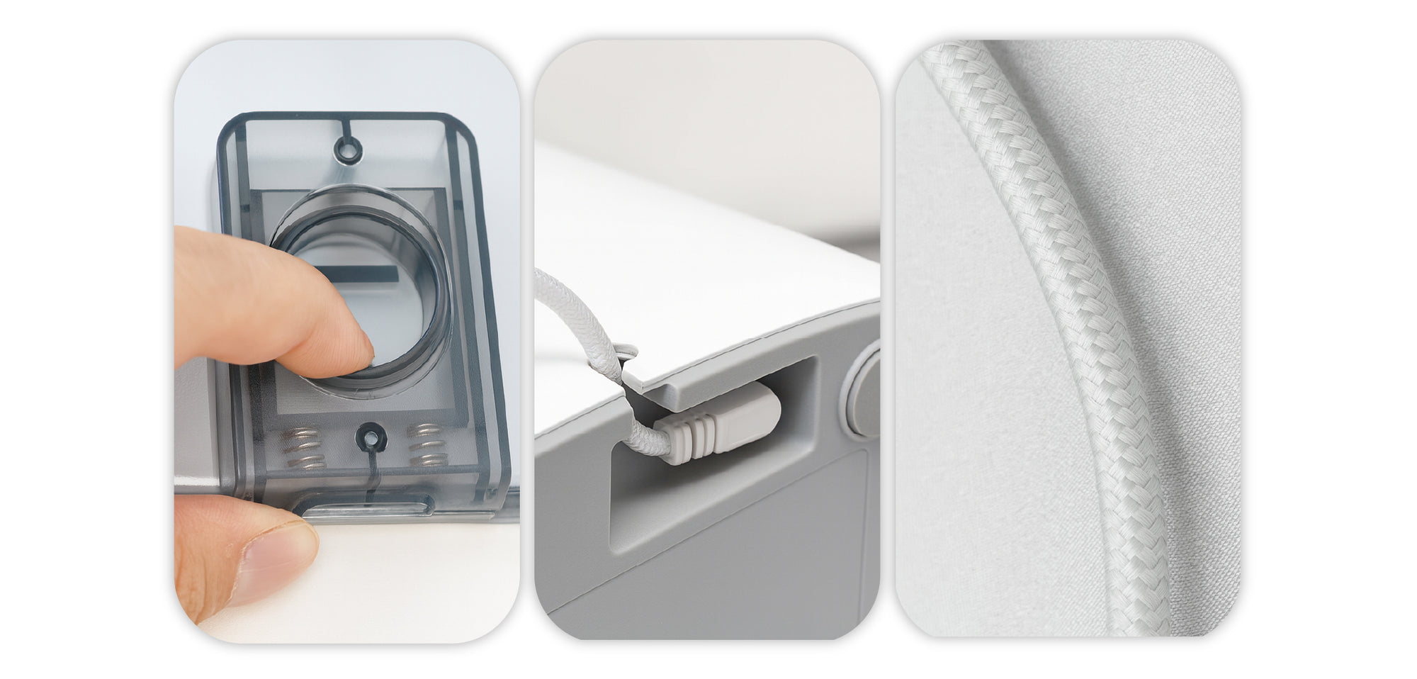 Image representing lockable lid, chew-resistant nylon cable, and L-shaped power port of PawsPik Smart Pet Feeder.
