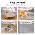 Load image into Gallery viewer, Graphic for the PawsPik large cat litter box highlighting features: non-sticky, easy clean, odor-free, and leak-proof.