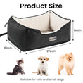 Load image into Gallery viewer, Orthopedic dog bed by PawsPik with dimensions labelled, next to a cat and two dogs, indicating suitability for small pets.