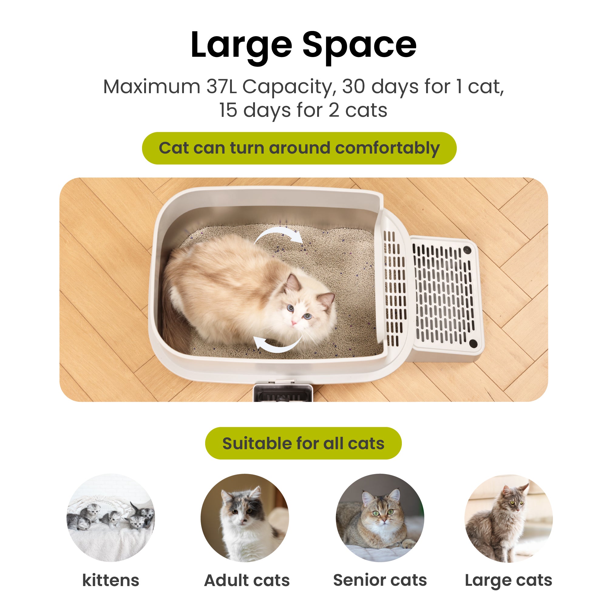 PawsPik® Enclosed Cat Litter Box XL Made with 304 Stainless Steel