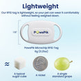 Load image into Gallery viewer, PawsPik Microchip Cat Feeder Tag, 1.18” long and weighing 6g, compared in size to a sugar cube, a nickel, and a grape.