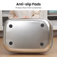Load image into Gallery viewer, A person holding the PawsPik cat litter box with anti-slip pads and text "Protect floor from scratches".