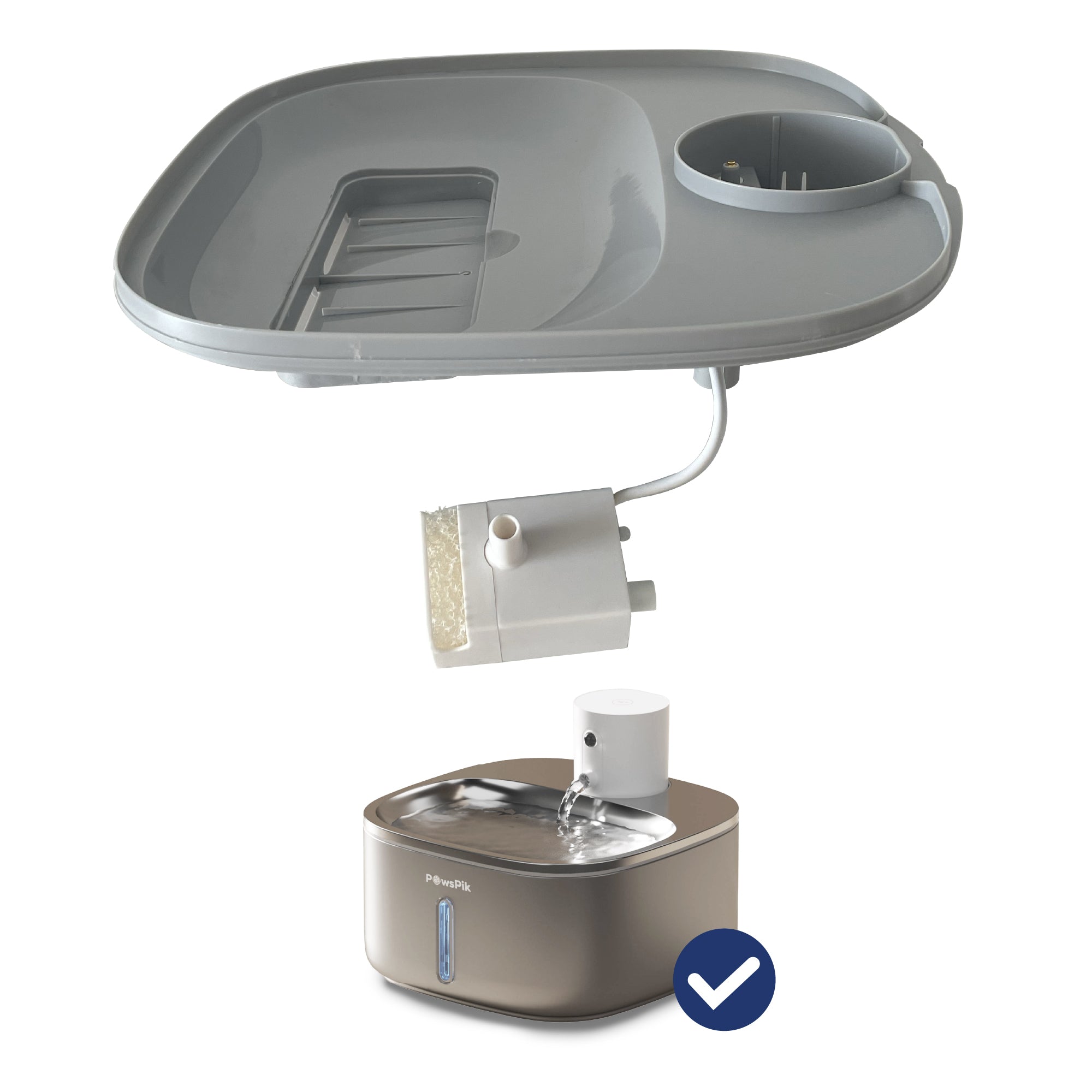 PawsPik® Stainless-steel battery-operated Cat Water Fountain Pump Repl