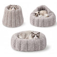 Load image into Gallery viewer, PawsPik® 3-in-1 Convertible Plush Cave & Donut Bolster Dog & Cat Bed, Medium