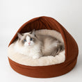 Load image into Gallery viewer, PawsPik® Hooded Bolster Dog Bed with Removable Cover & Plush Cushion