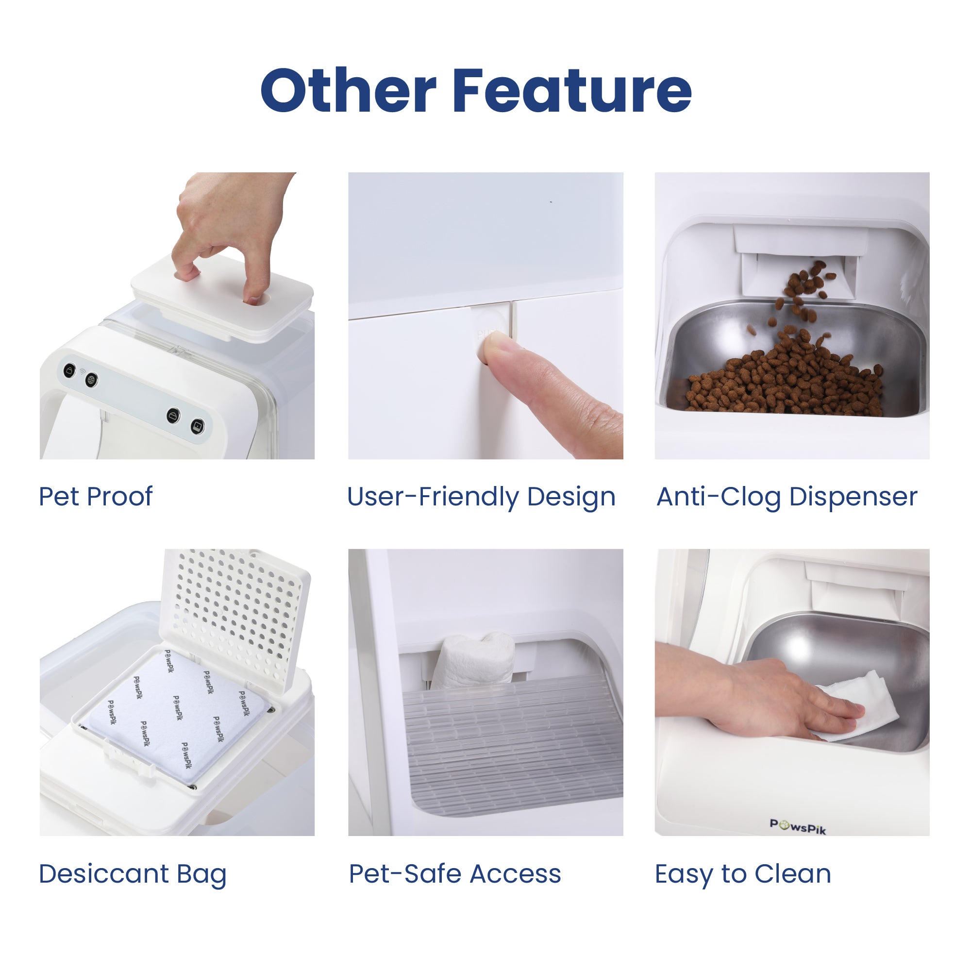 Image showing features of PawsPik Microchip Cat Feeder.
