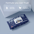 Load image into Gallery viewer, Pack of 'PAWSPIK' pet wipes with "Soothing Aloe Vera" and "All Natural Ingredients" advertised, on a blue background.