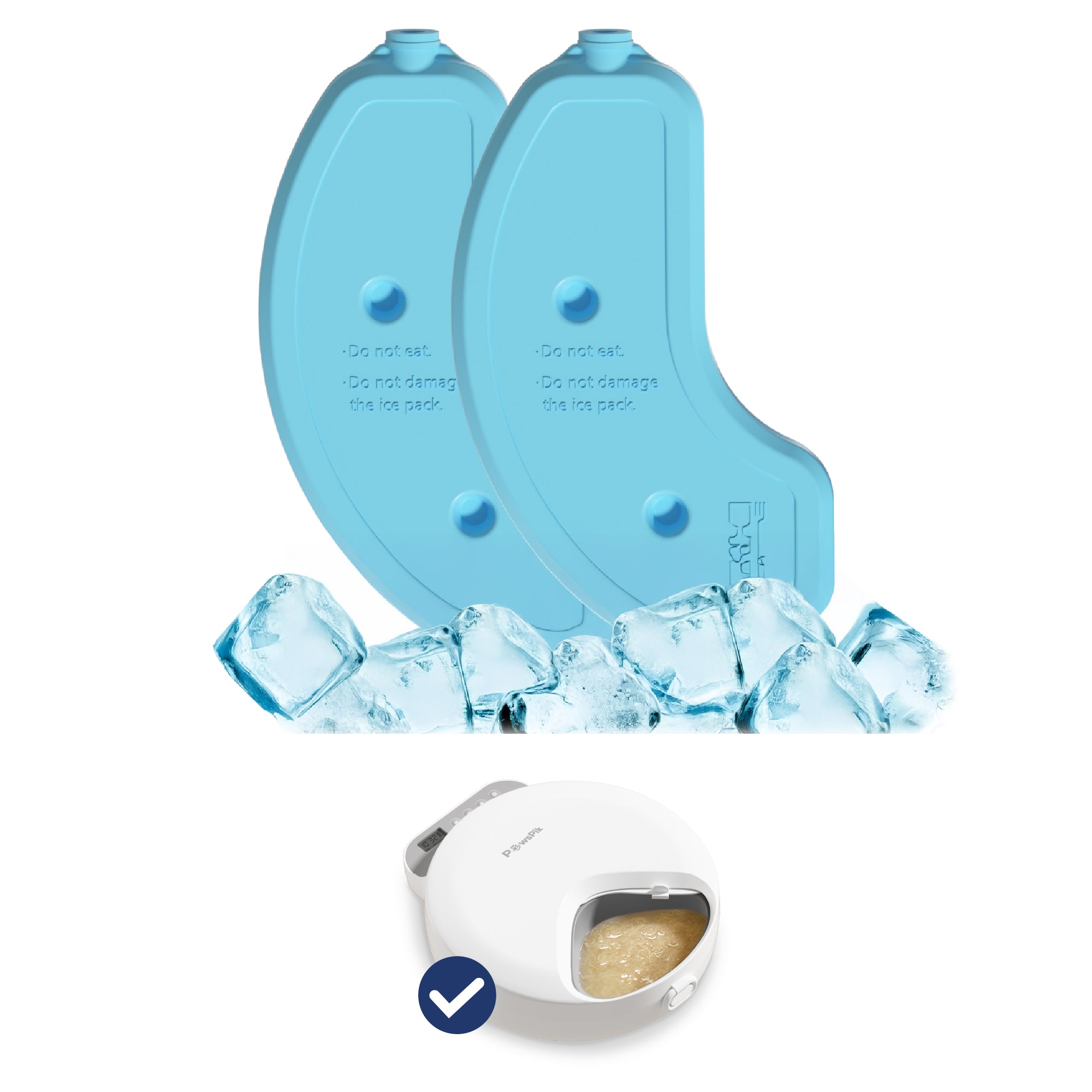 PawsPik Smart 4-Meal Automatic Dog & Cat Feeder Replacement Ice Packs, 2 Count