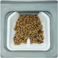 Load image into Gallery viewer, A close-up view of a pet food bowl filled with brown kibble, featuring a central pouring spout for easy access.