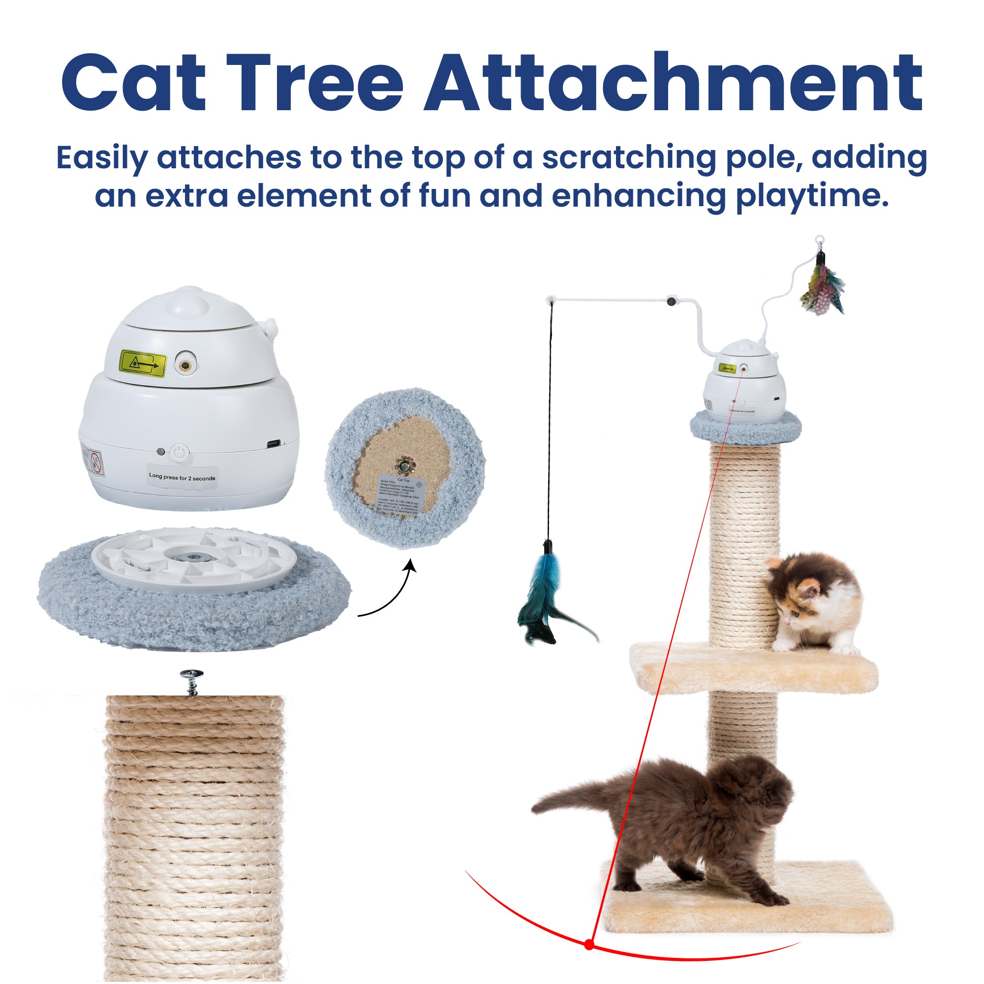 PawsPik® Interactive Four-In-One Laser and Hide & Seek Rechargeable Automatic Cat Toy