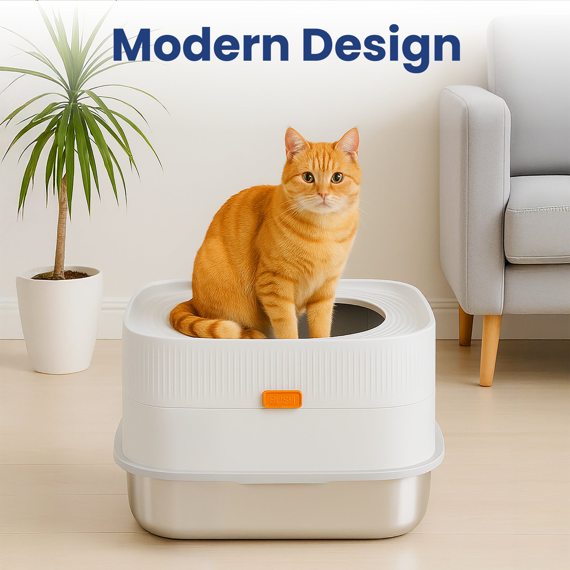 PawsPik® 304 Stainless Steel Top Entry XL Litter Box & Scooper