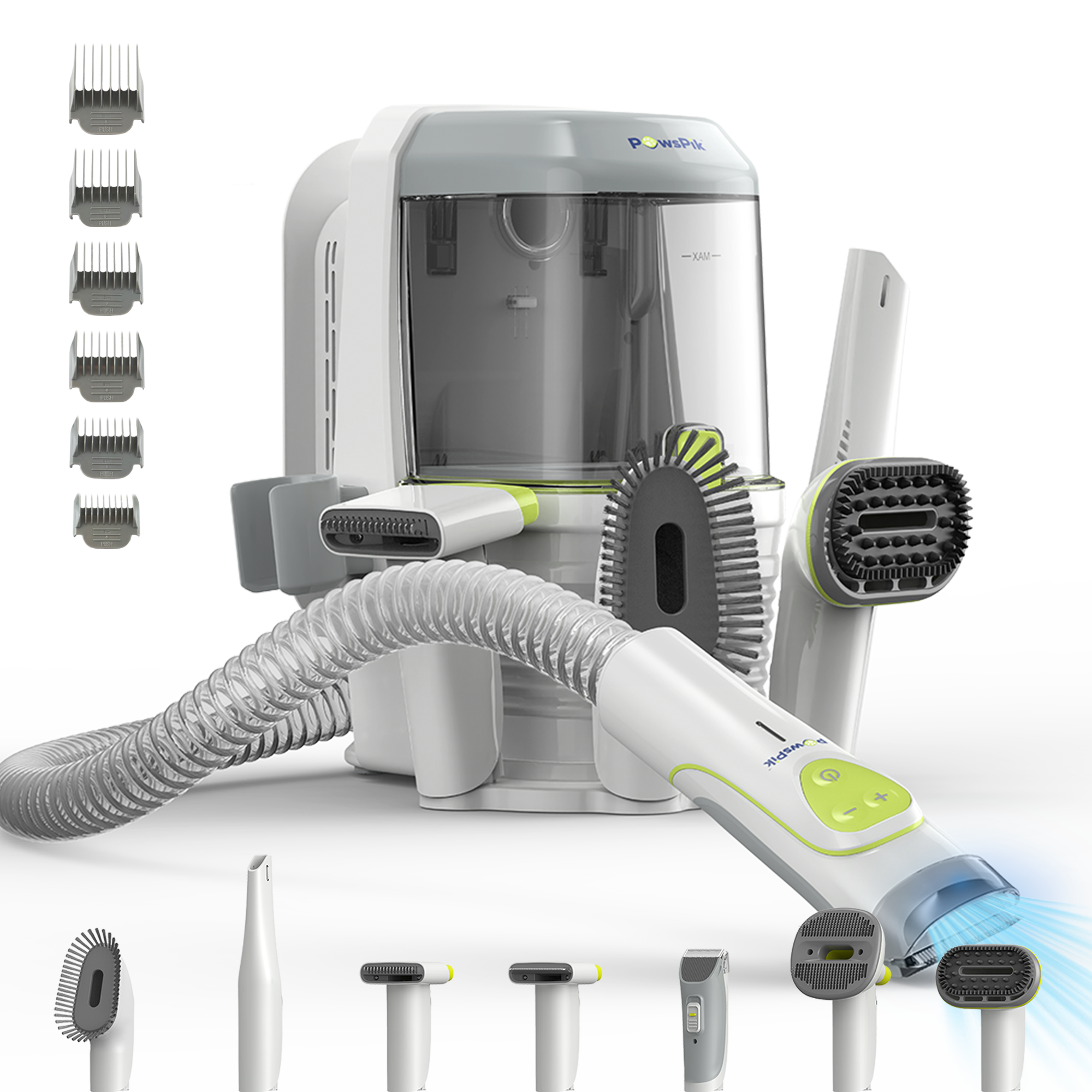 PawsPik® Professional Pet Vacuum Grooming Kit with 7 Attachments