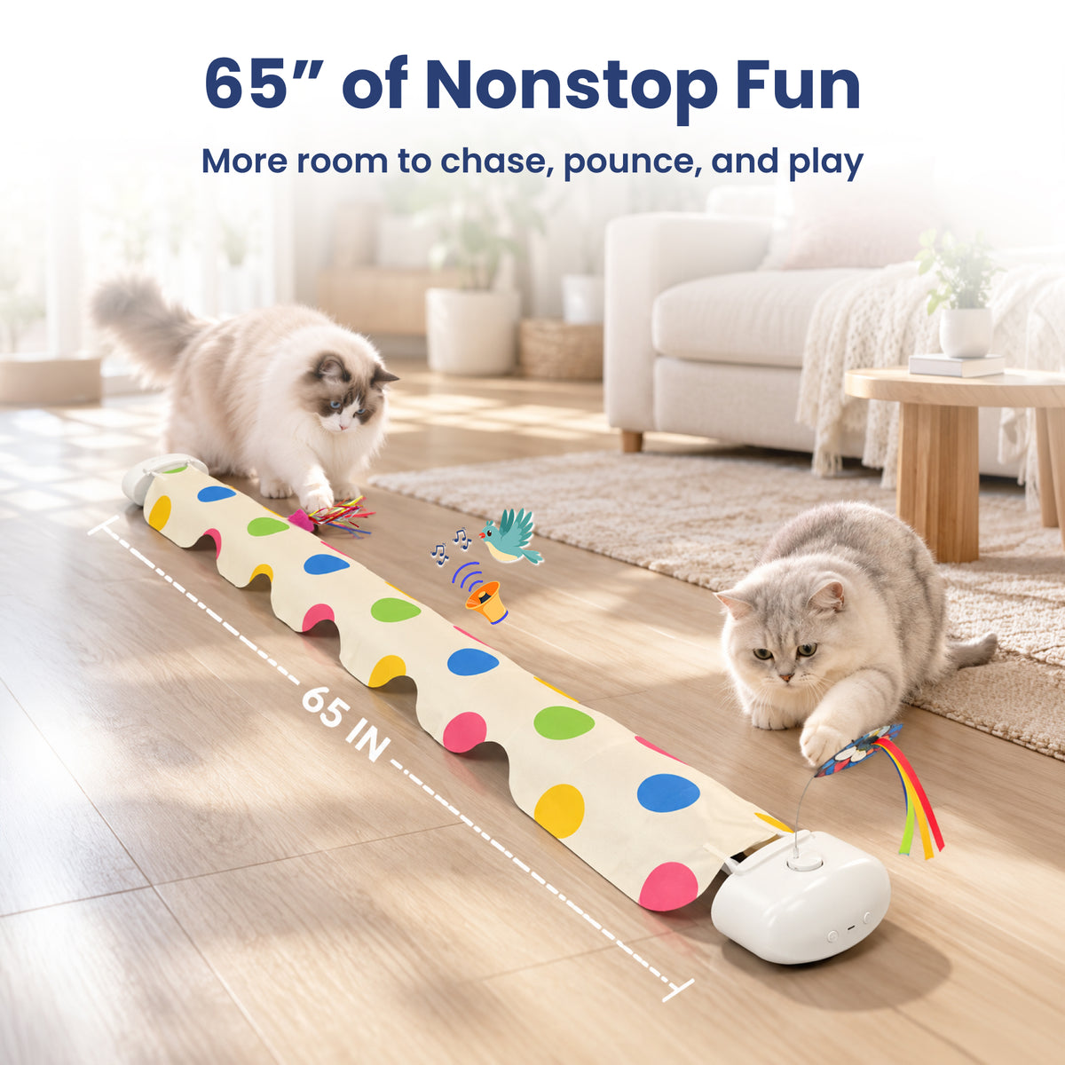 PawsPik® Feather Mat Butterfly Spinner Electronic Hide & Seek Cat Toy, White