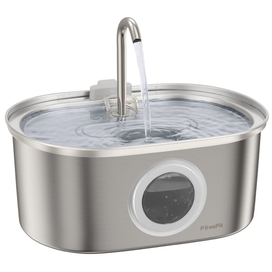 PawsPik® Stainless Steel Automatic Cat & Small Dog Water Fountain