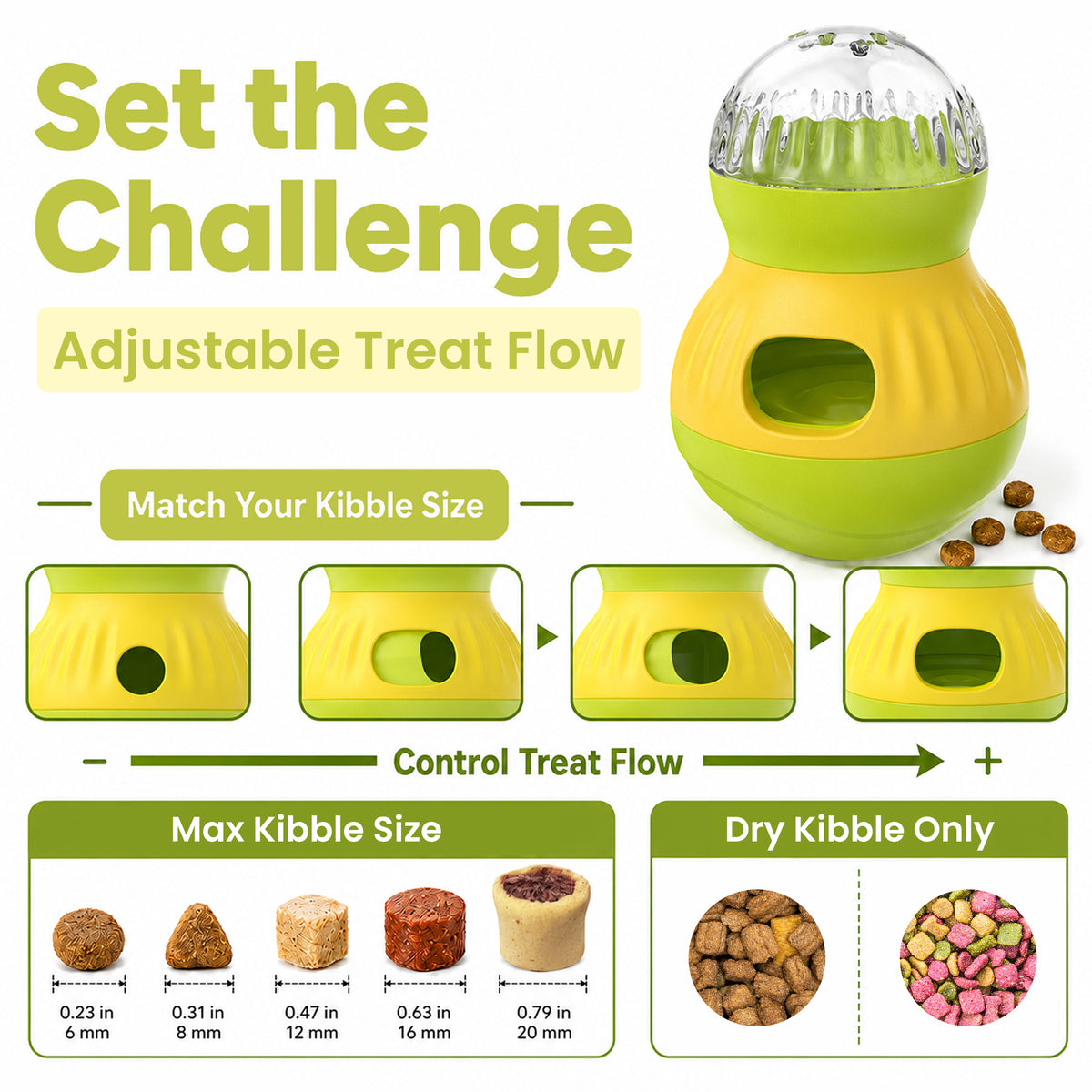 PawsPik® Interactive Wobble Tumbler Treat Dispenser Small Dog & Cat Toy