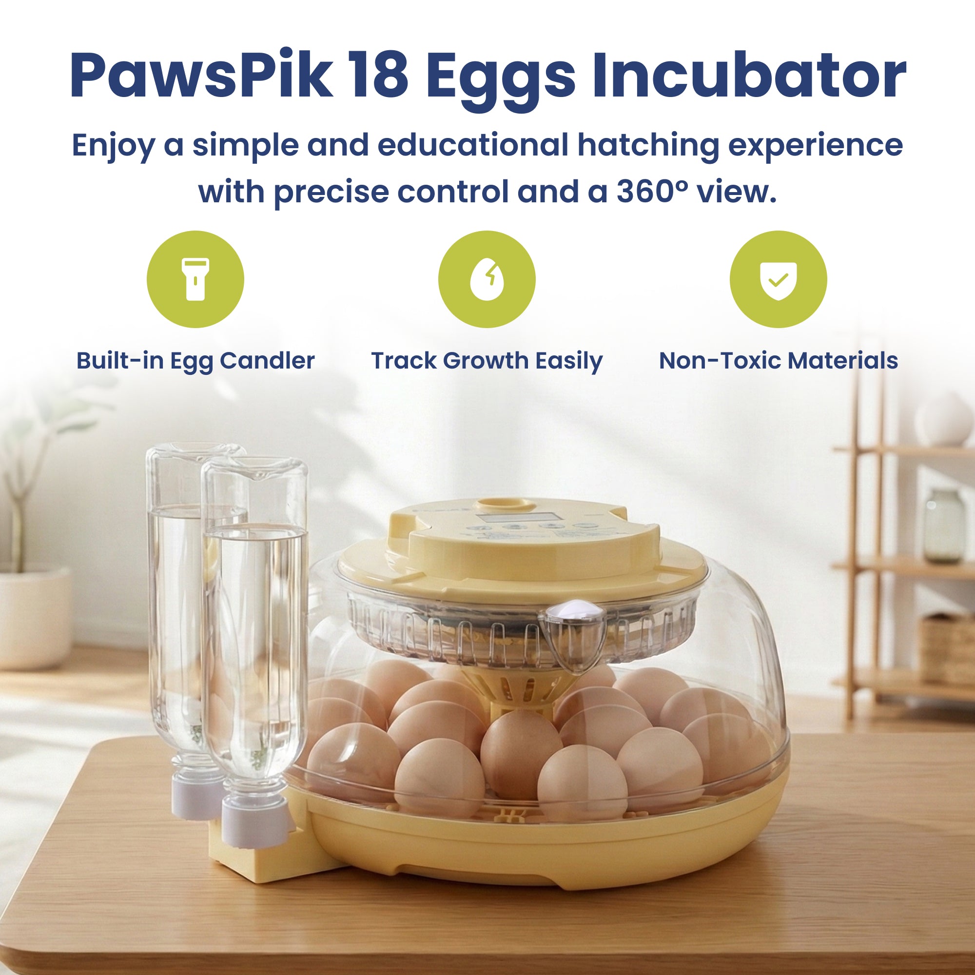 PawsPik® Automatic 18 Egg Smart Incubator