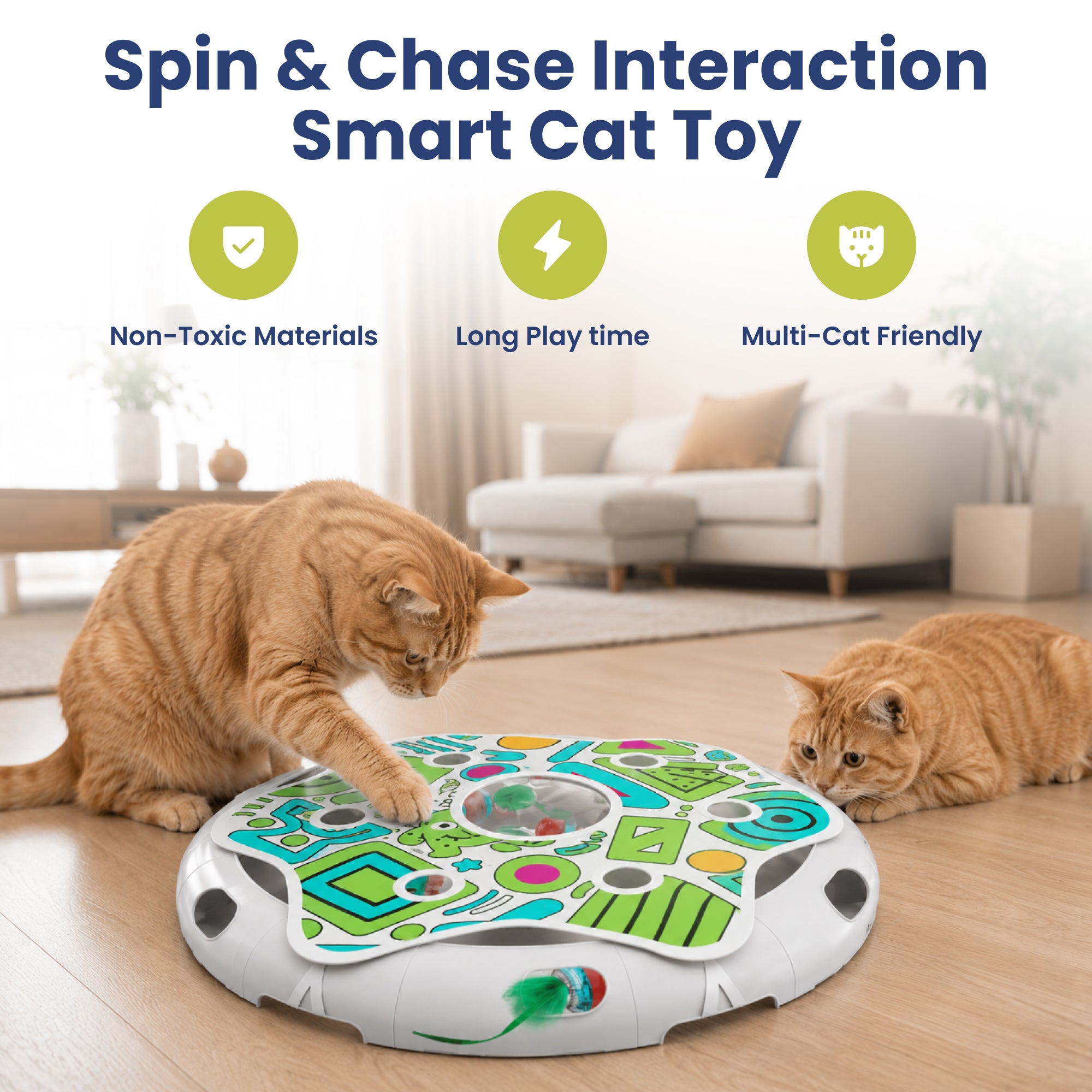 PawsPik® Spin & Chase Interactive Smart Cat Toy