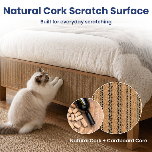 PawsPik® Flexible Cork Surface-Protecting Cat Scratch Mat, Brown