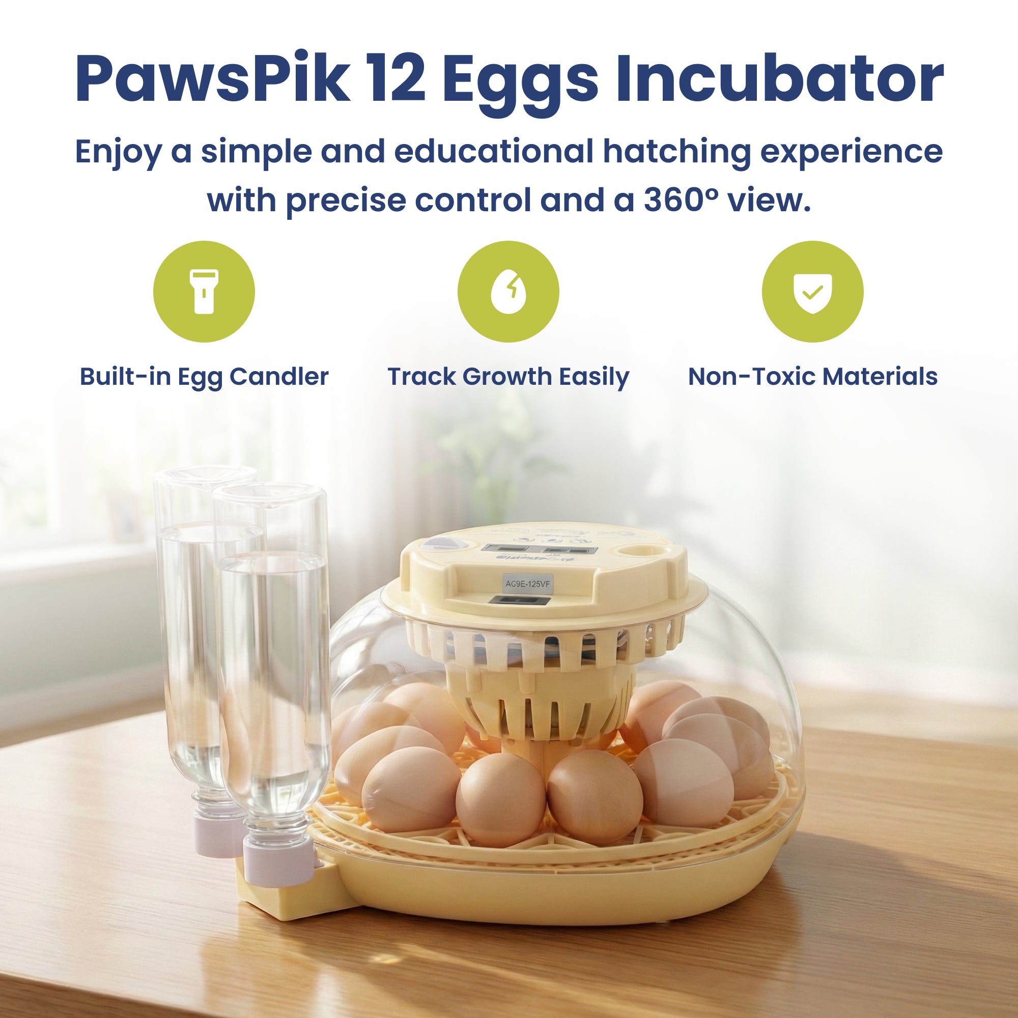 PawsPik® Automatic 12 Egg Smart Incubator