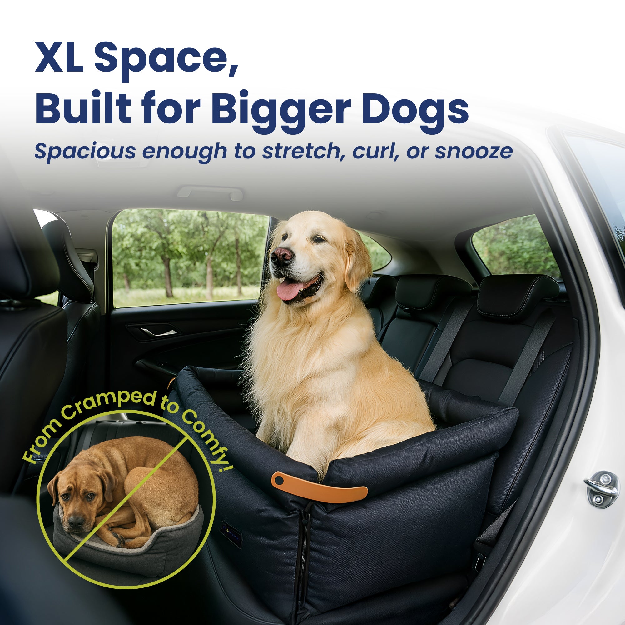 PawsPik® Ultra Large Premium 2-in-1 Car Seat & Convertible Travel Dog Bed