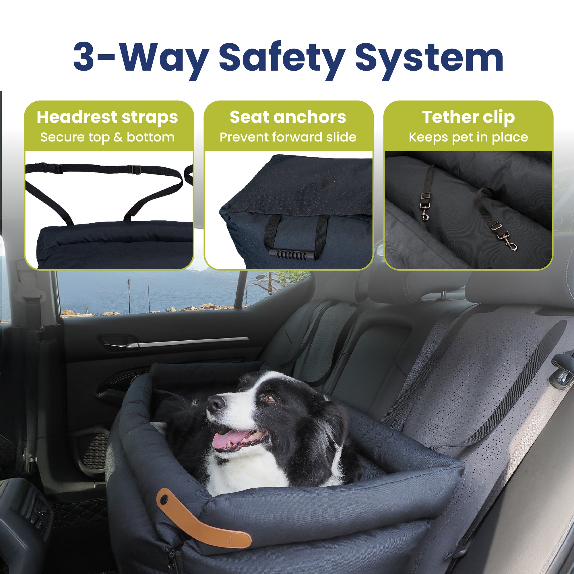 PawsPik® Ultra Large Premium 2-in-1 Car Seat & Convertible Travel Dog Bed