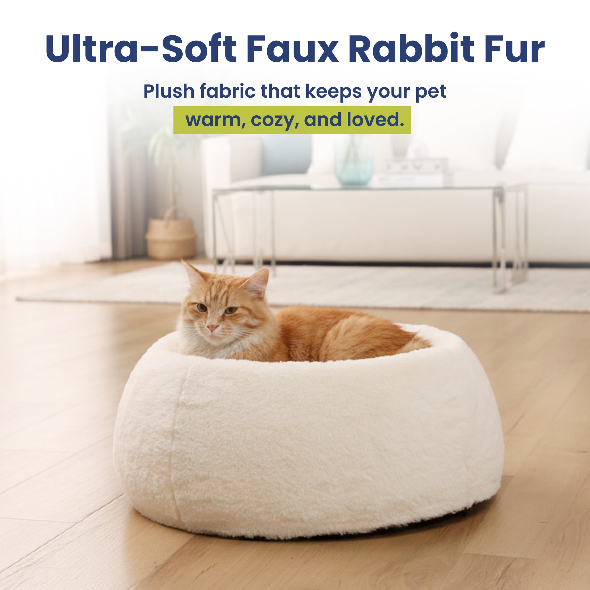 PawsPik® Perfect Comfort Orthopedic Faux Rabbit Fur Memory Foam Cat &