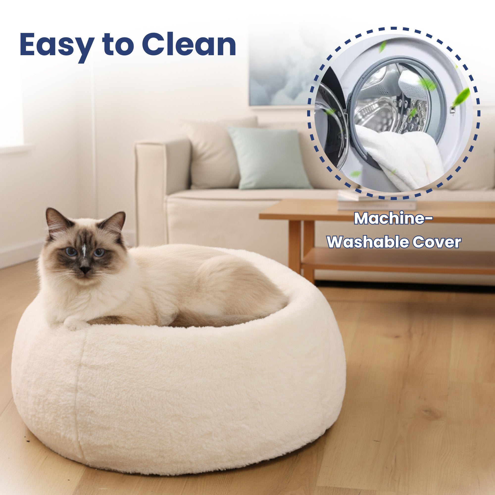 PawsPik® Perfect Comfort Orthopedic Faux Rabbit Fur Memory Foam Cat & Small Dog Bed